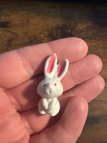 Vintage ceramic white bunny - vintage,